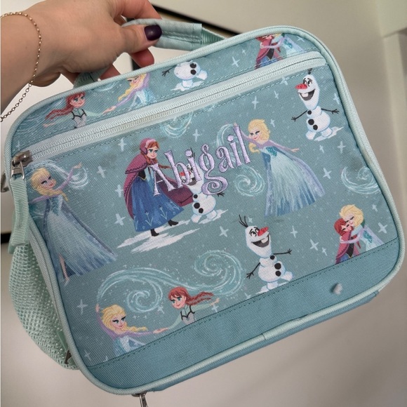 Lunchbox Pottery Barn Kids Frozen Elsa Anna personalized Abigail Abby disney - Picture 2 of 10
